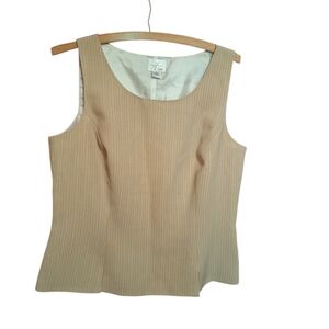 Vintage Emma James Fitted Pinstriped Sleeveless Dressy Career TANK Ladies 12